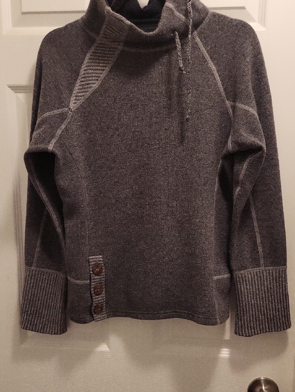 Prana Charcoal Gray Turtleneck Pullover Sweater